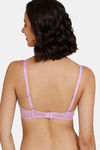 Zivame Retro Vibes Double Layered Non Wired 3/4th Coverage T-Shirt Bra - Violet Tulle — thumbnail 3